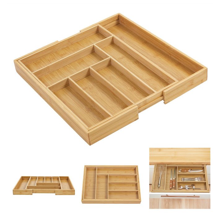 GreenBlue extendable bamboo cutlery organizer, 325-500x430x45mm, GB379