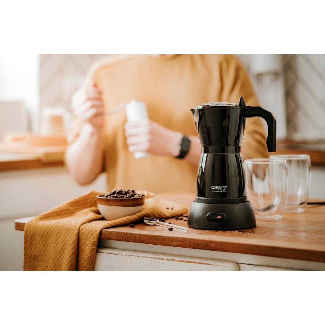 Moka Camry CR 4415B 300ml electric coffee machine for 6 cups of espresso