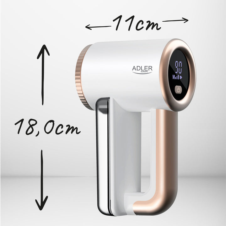 Adler fabric clothes shaver, USB charging, LCD display, 3-stage speed, brush, AD 9617