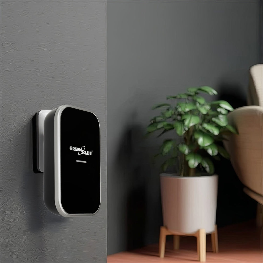 GreenBlue GB157 B Kinetic Battery-free Wireless Dorr Bell, Melodies, Black, Range up to 200m, IP44