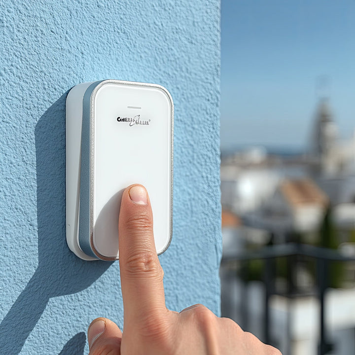 GreenBlue GB157 W Kinetic Battery-free Wireless Door Bell, Melodies, White, Range up to 200m, IP44