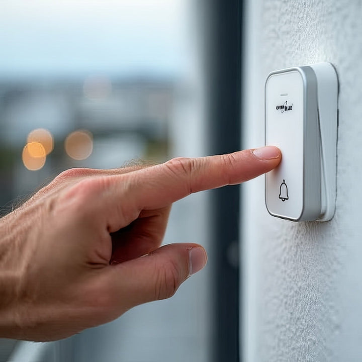 GreenBlue GB157 W Kinetic Battery-free Wireless Door Bell, Melodies, White, Range up to 200m, IP44
