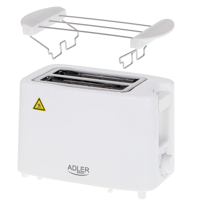 Adler toaster, 6 degrees of control, bun grate, 900W, white, AD 3223