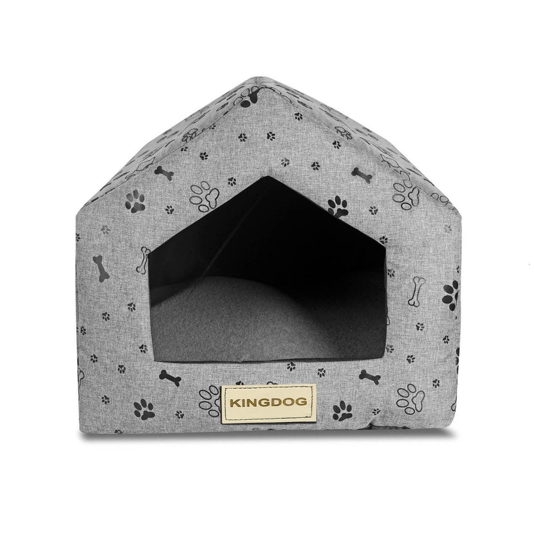 Dog cat bed sponge bone house black 50x40cm h38cm Kingdog