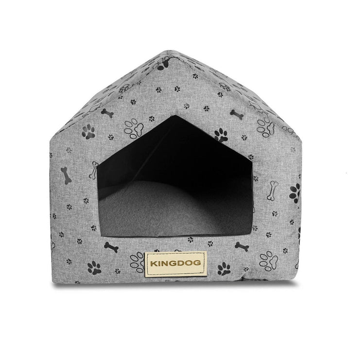 Dog cat bed sponge bone house black 50x40cm h38cm Kingdog