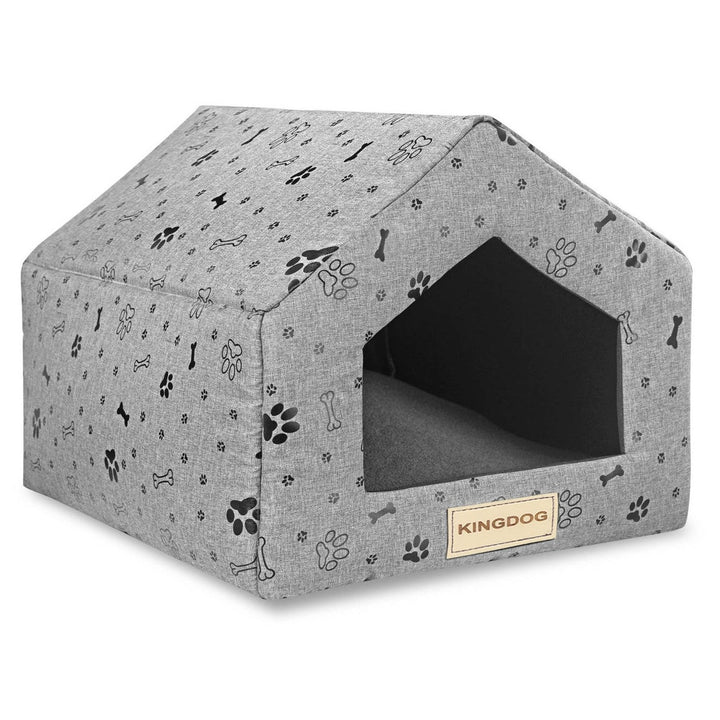 Dog cat bed sponge bone house black 50x40cm h38cm Kingdog