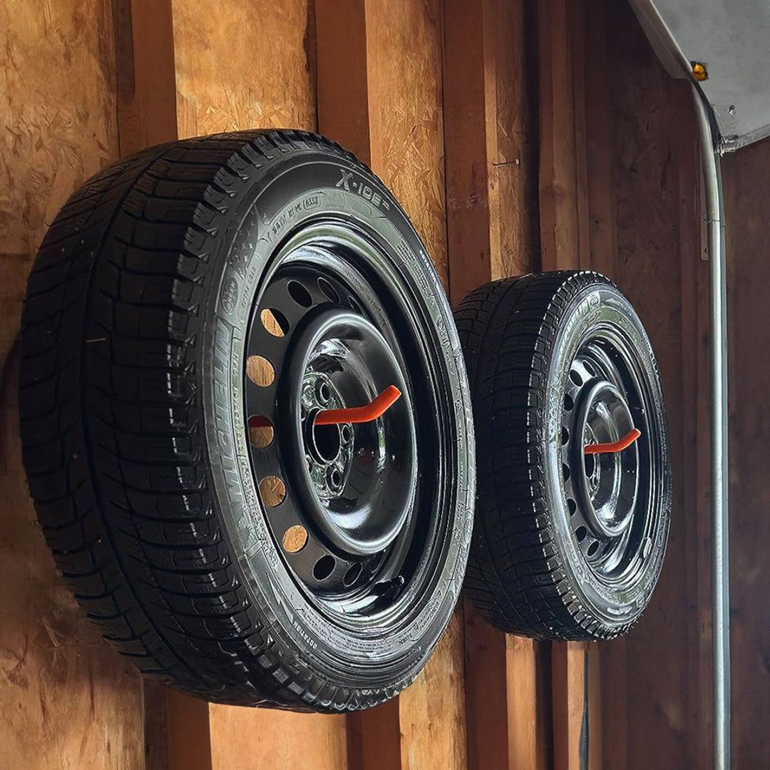 Set of 4 Maclean wall mounts, for tires, wheels, ladder, bicycle, steel, max load 60kg/1 mount, MC-437