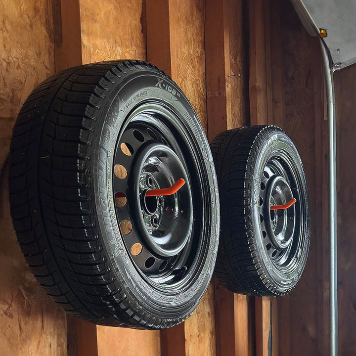 Set of 4 Maclean wall mounts, for tires, wheels, ladder, bicycle, steel, max load 60kg/1 mount, MC-437
