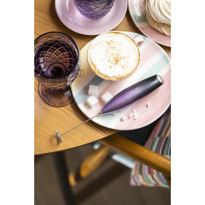 Adler milk frother, with stand, purple and black, AD 4499
