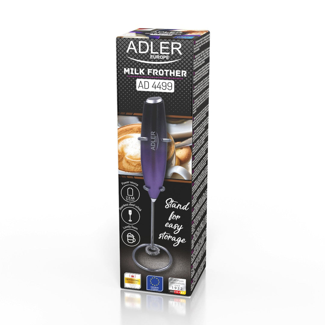 Adler milk frother, with stand, purple and black, AD 4499