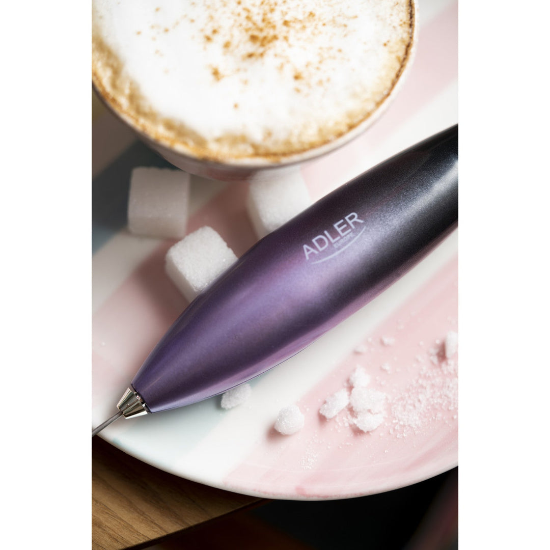 Adler milk frother, with stand, purple and black, AD 4499