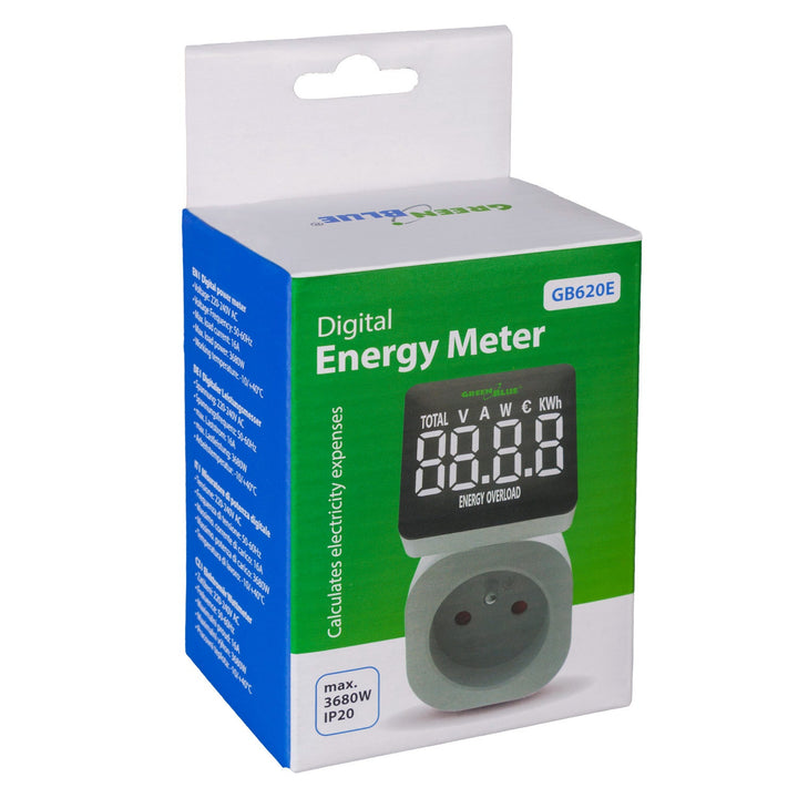 GreenBlue energy meter, wattmeter, 16A, max. 3680W, sub-memory, GB620 E