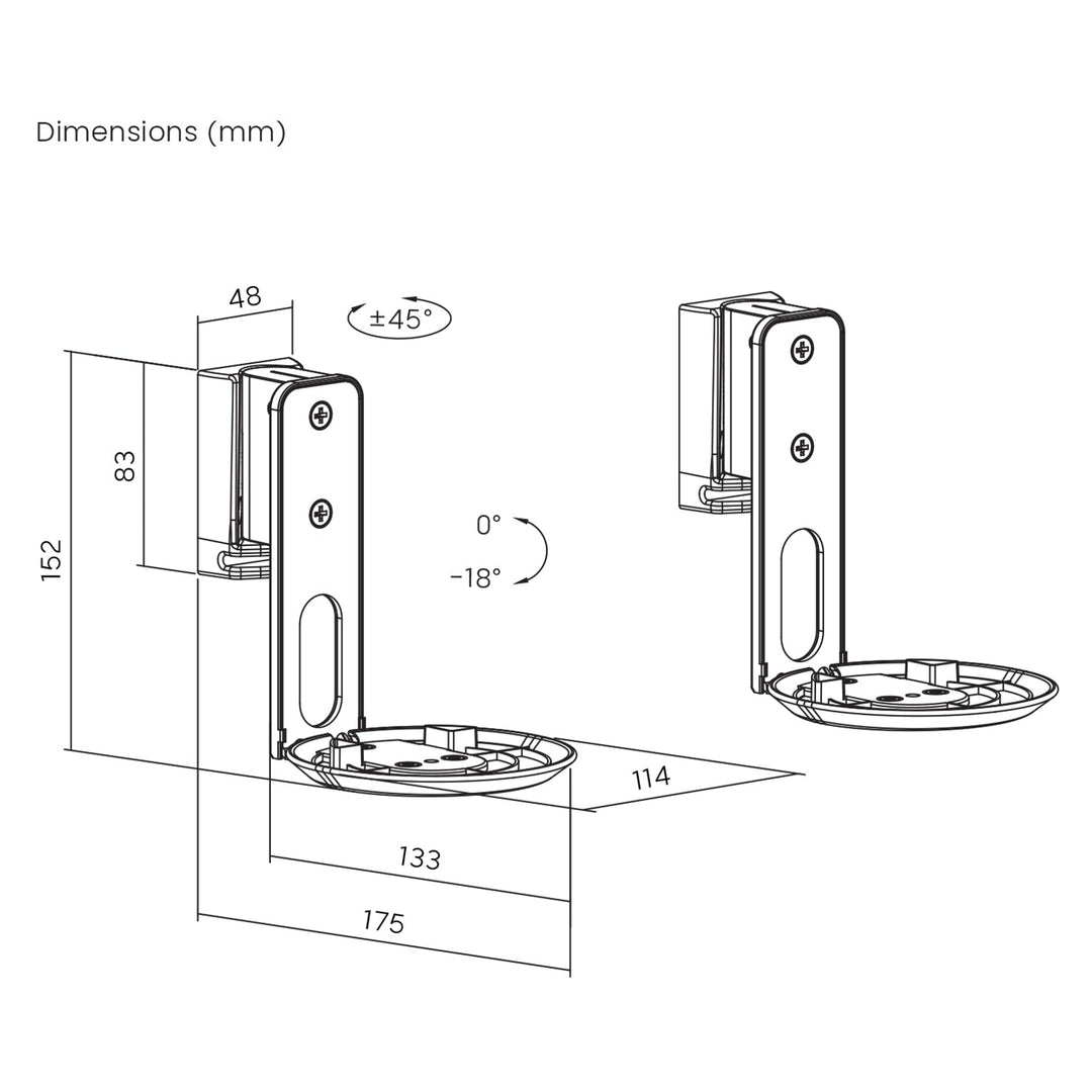 Wall mounts stands for Sonos ERA 100 Maclean, MC-997