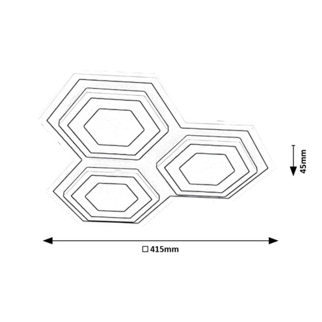 Rabalux Hexagonal Triple Bitsi Ceiling Lamp 72W Adjustable Light Colour Warm Cold White Modern Art Deco Decorative