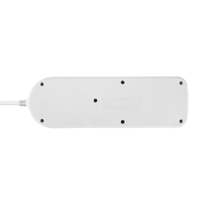 Maclean power strip, 4-socket extension cable + USB A / C, with switches, 250VAC/10A, 1.5m, white, MCE508 W
