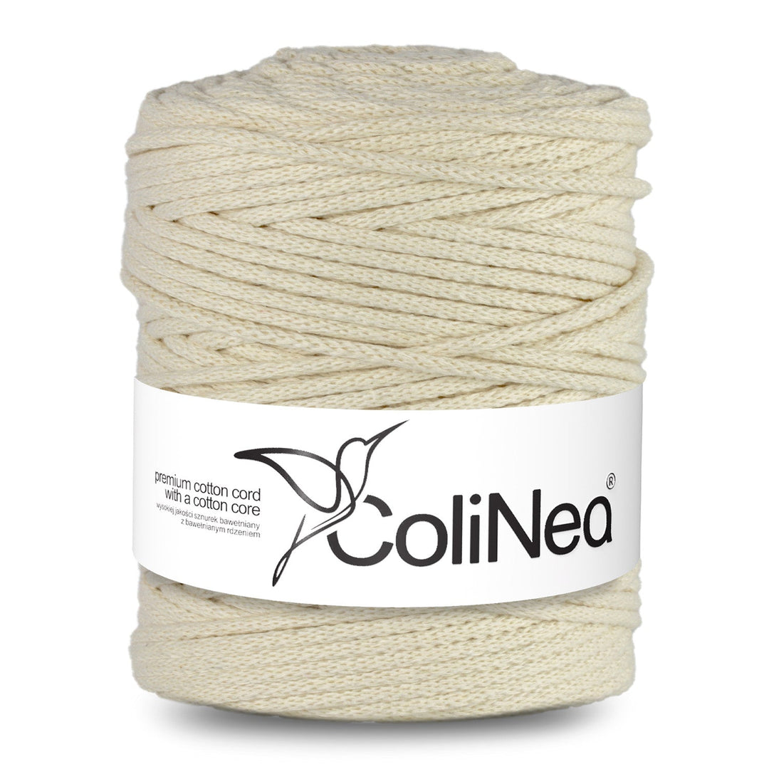 ColiNea, cotton cord with cotton core, braided, 5mm, 200m, ivory
