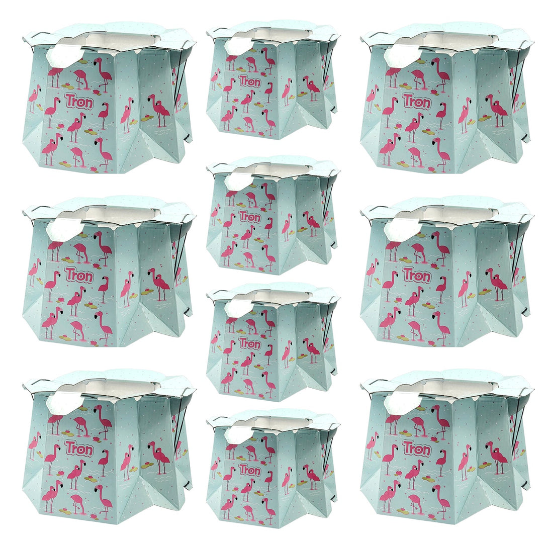 TRON Flamingos Design Disposable Potty - Set of 10 - Toddler Baby Travel Camping Single Use Toilet WC max. 30kg  Biodegradable ECO