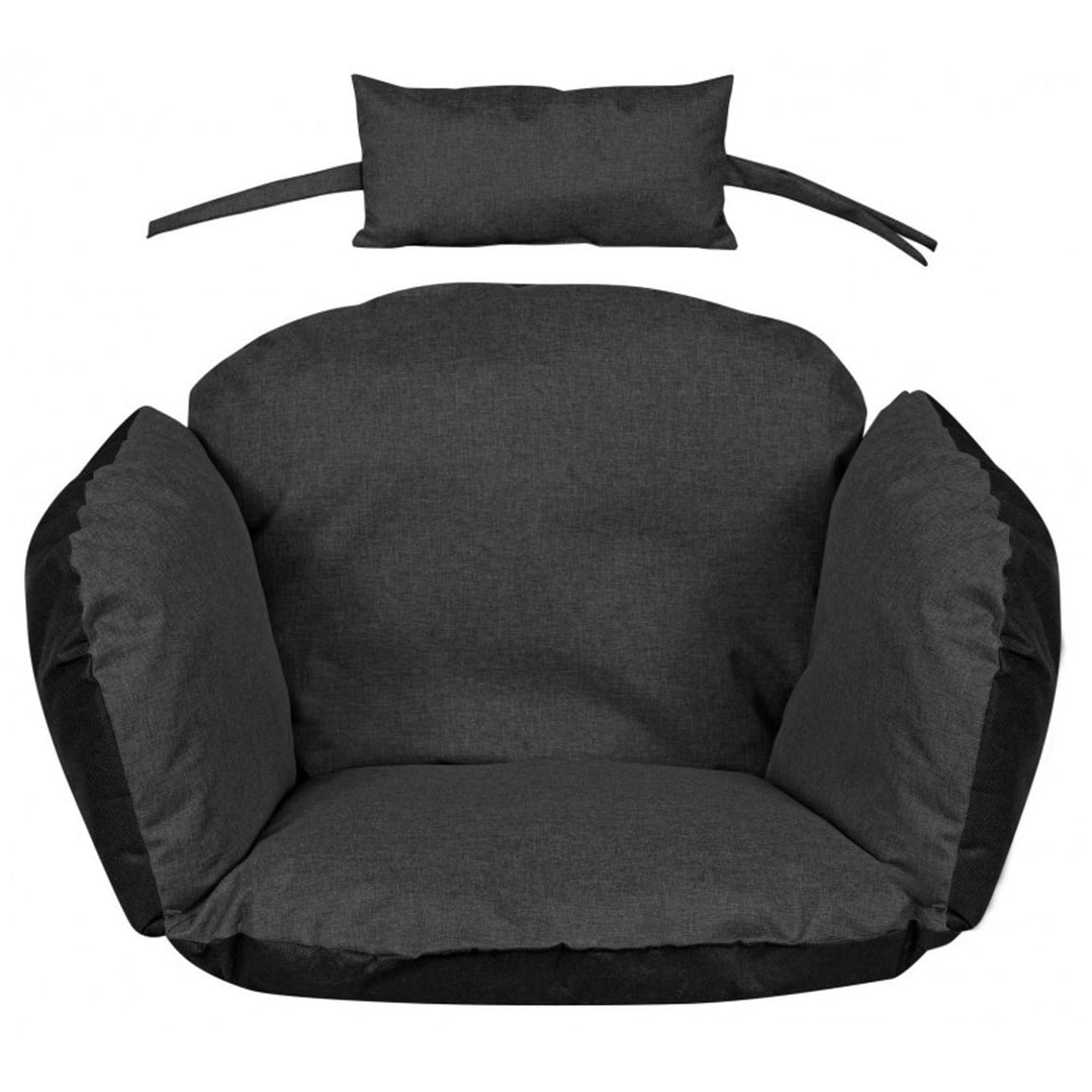 Garden cushion 112x113 cm for stork's nest hanging chair waterproof black