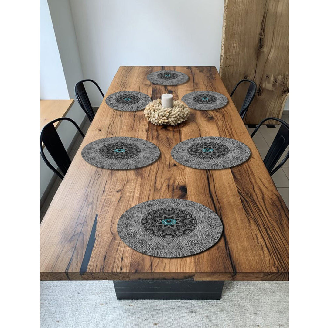 Bertoni Round Vinyl Table Mat Set – 6 Pieces, 33 cm Diameter
