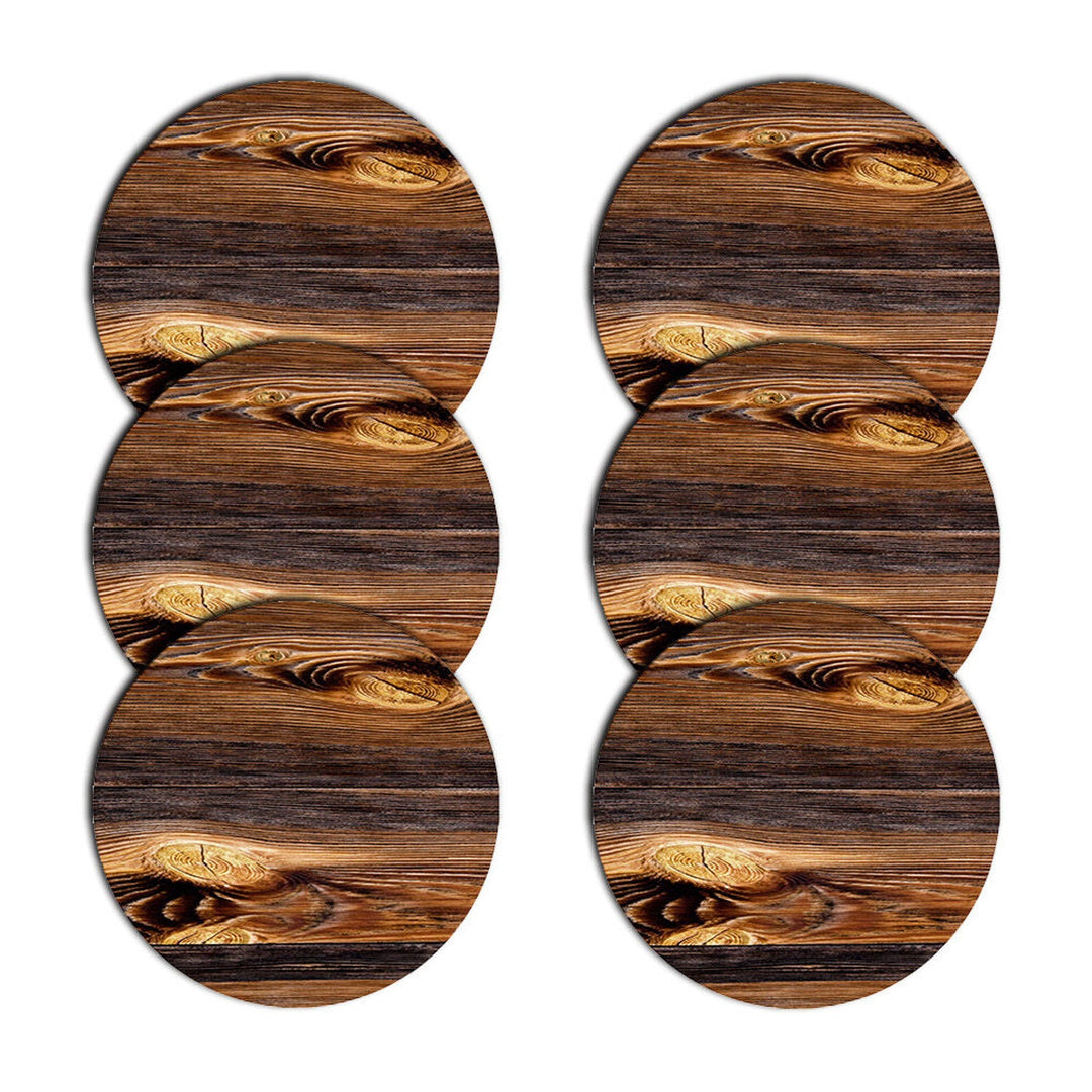 Bertoni Table Mat Set, Placemats, Under Plate Mats, 6 Pieces, Round, 33 cm, Wood