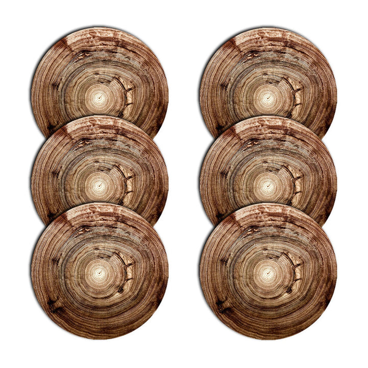 Bertoni Table Mat Set, Placemats, Under Plate Mats, 6 Pieces, Round, 33 cm, Kempas