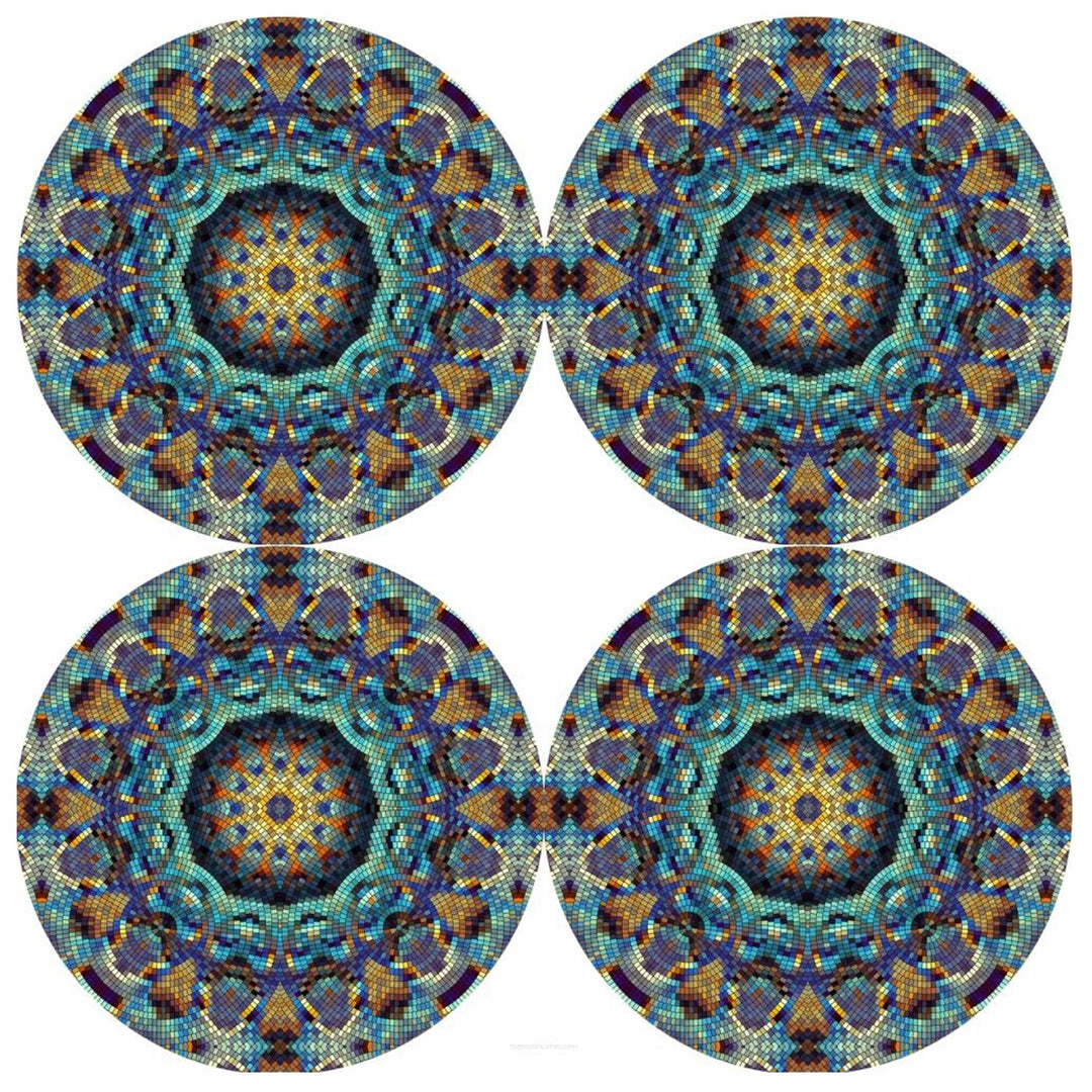 Bertoni Table Mat Set, Placemats, Under Plate Mats, 4 Pieces, Round, 33 cm, Barcelona