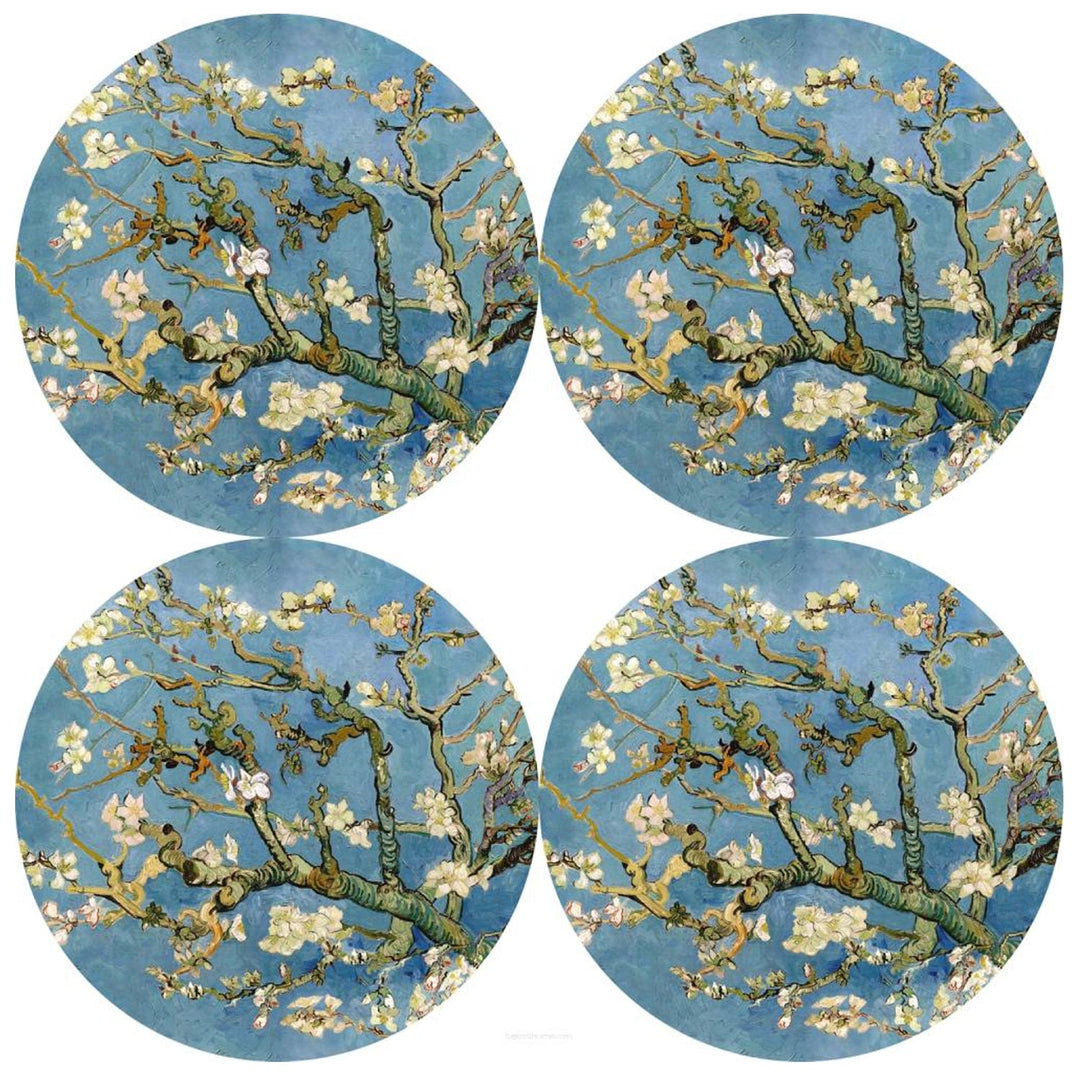 Bertoni Round Table Mat Set, 4 Pieces, 33 cm, Stylish and Durable, Almond Collection