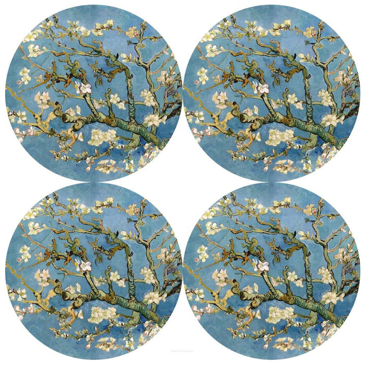 Bertoni Round Table Mat Set, 4 Pieces, 33 cm, Stylish and Durable, Almond Collection