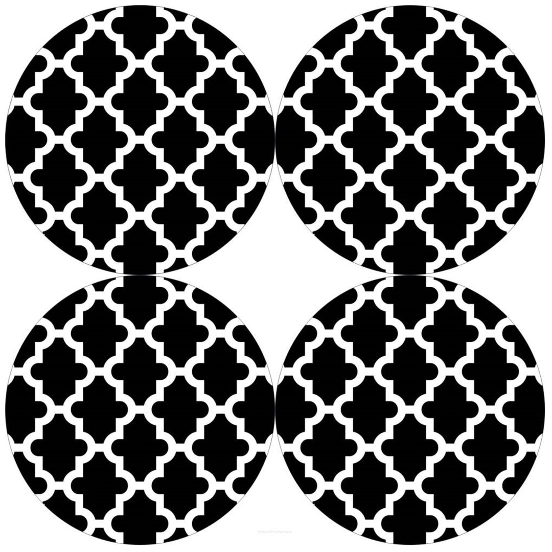 Bertoni Round Table Mat Set, 4 Pieces, 33 cm, Stylish and Durable,Morocco Night