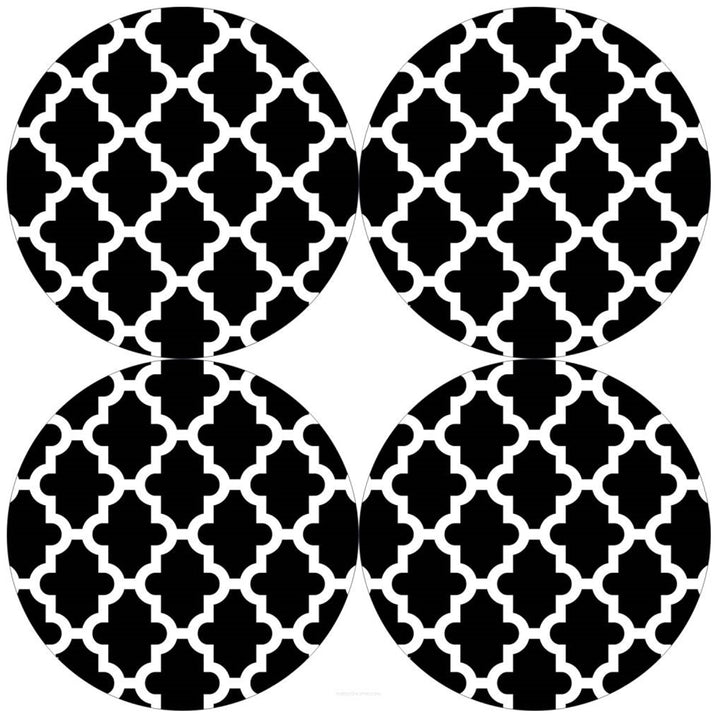 Bertoni Round Table Mat Set, 4 Pieces, 33 cm, Stylish and Durable,Morocco Night