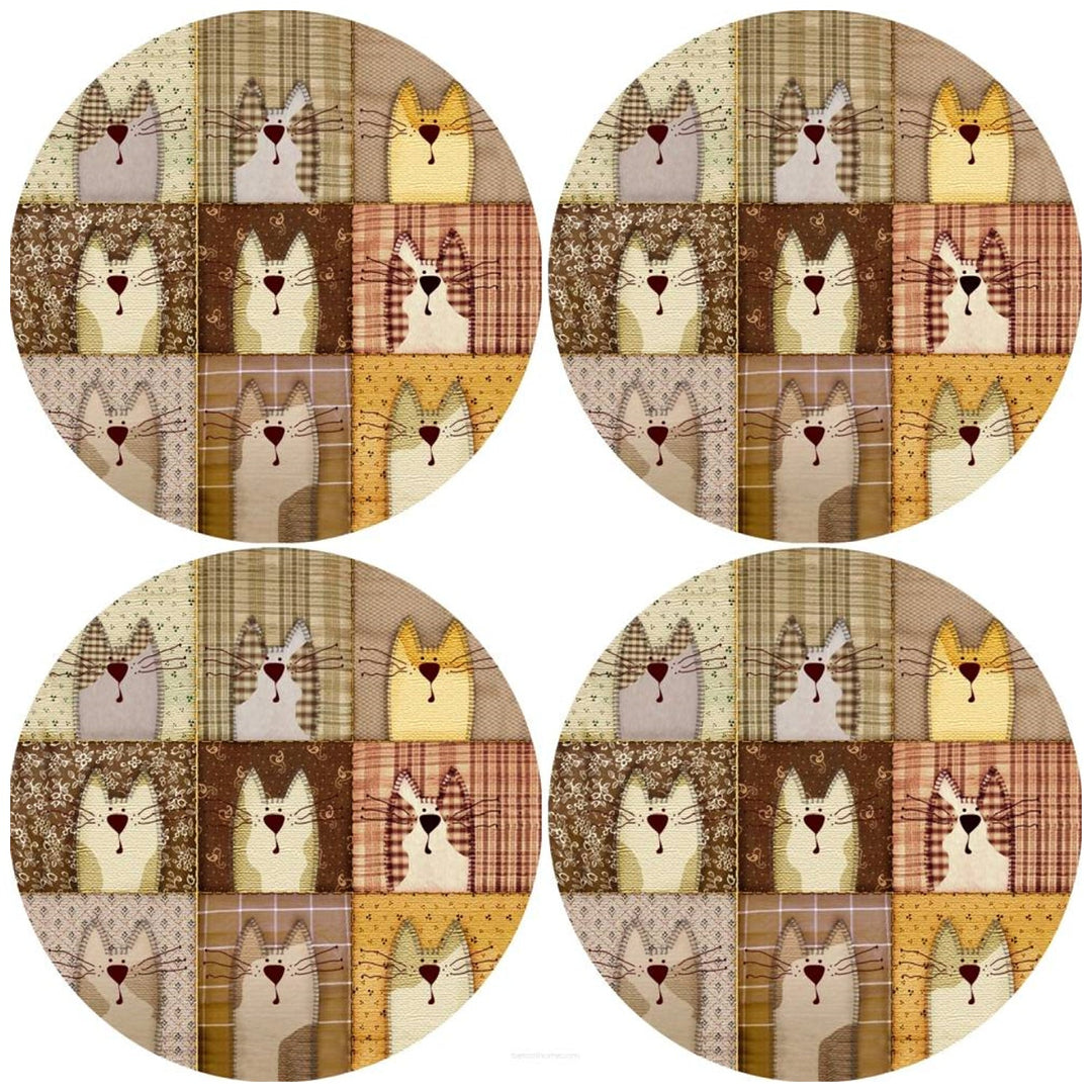 Bertoni Round Table Mat Set, 4 Pieces, 33 cm, Stylish and Durable,Pexeso Beige