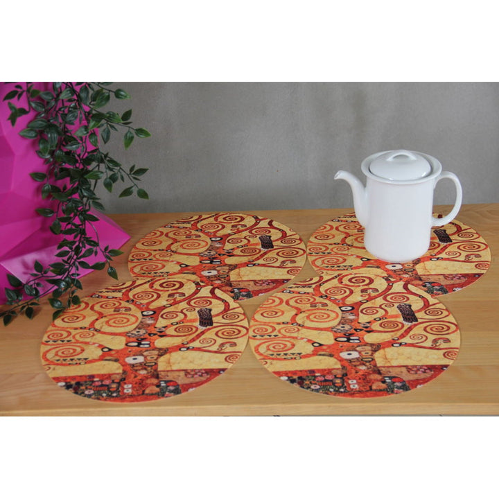 Bertoni Round Table Mat Set, 4 Pieces, 33 cm, Stylish and Durable, Artdeco