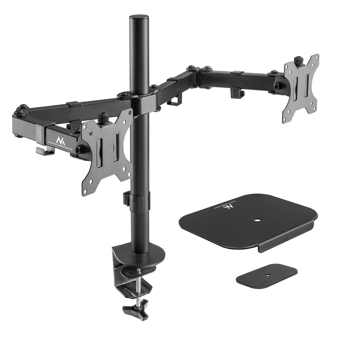 Maclean desk mount for 2 LCD monitors, 17-32", 2x 8kg, MC-884 + MC-929