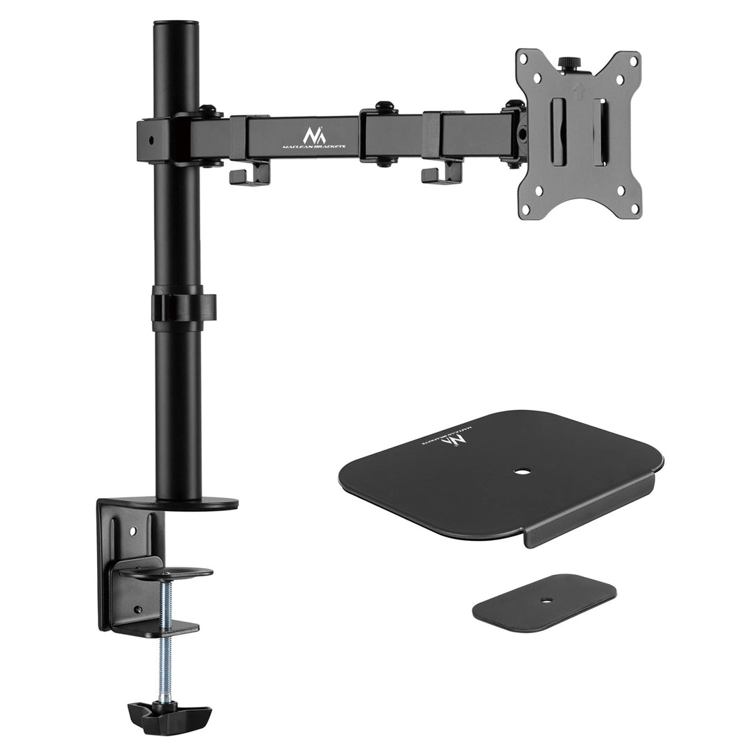 Maclean Double Arm Desk Mount for LCD Monitors, VESA 75x75 and 100x100, 17-32", 8kg, Model MC-883 + MC-929