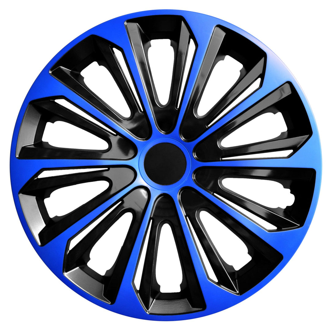 NRM Strong Duo Universal Hubcap 14'' Wheel Cover Wheel Trim Hub Cap Blue and Black 1 Piece