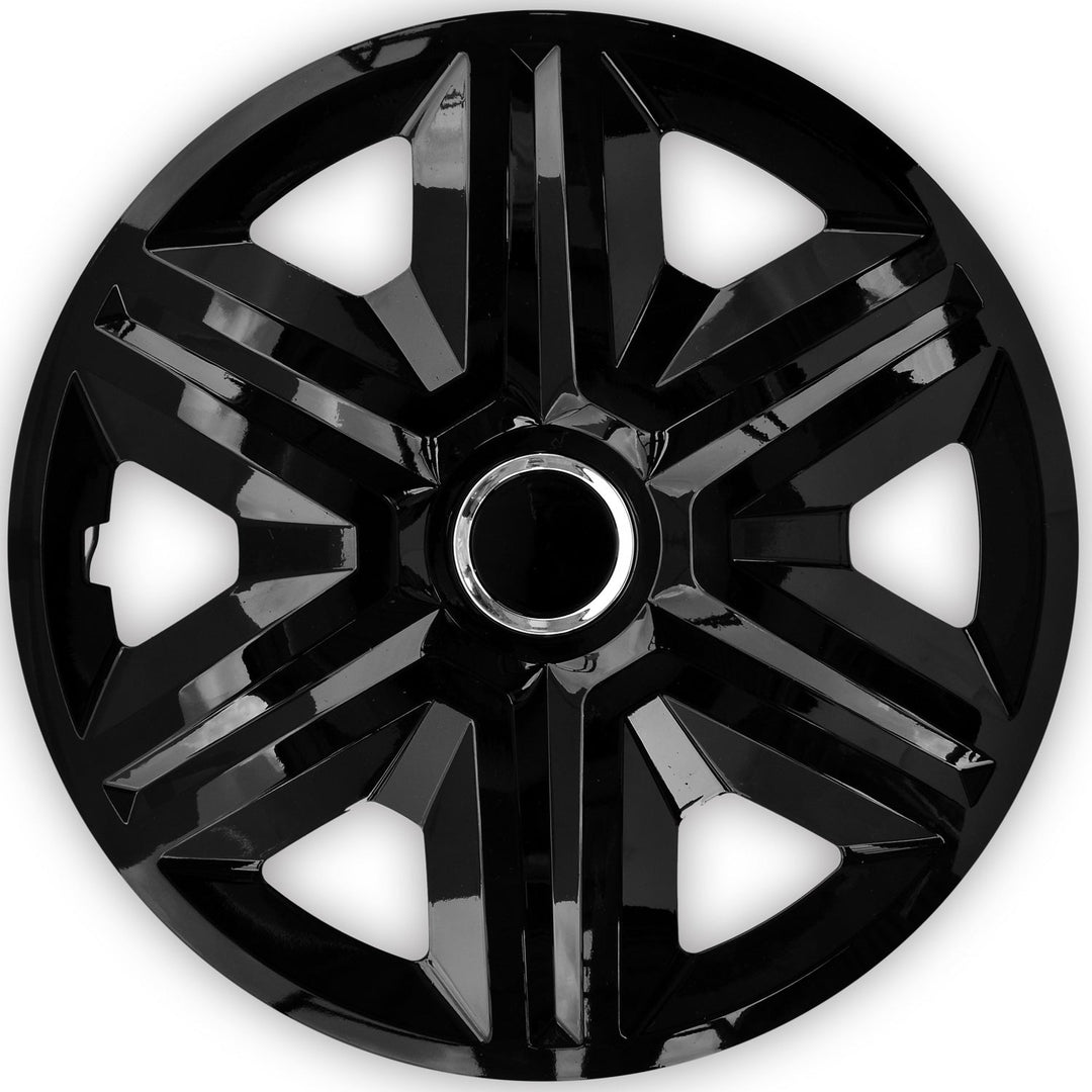 NRM Fast Universal Hubcap 14'' Wheel Cover Wheel Trim Black Press-on 1 Piece