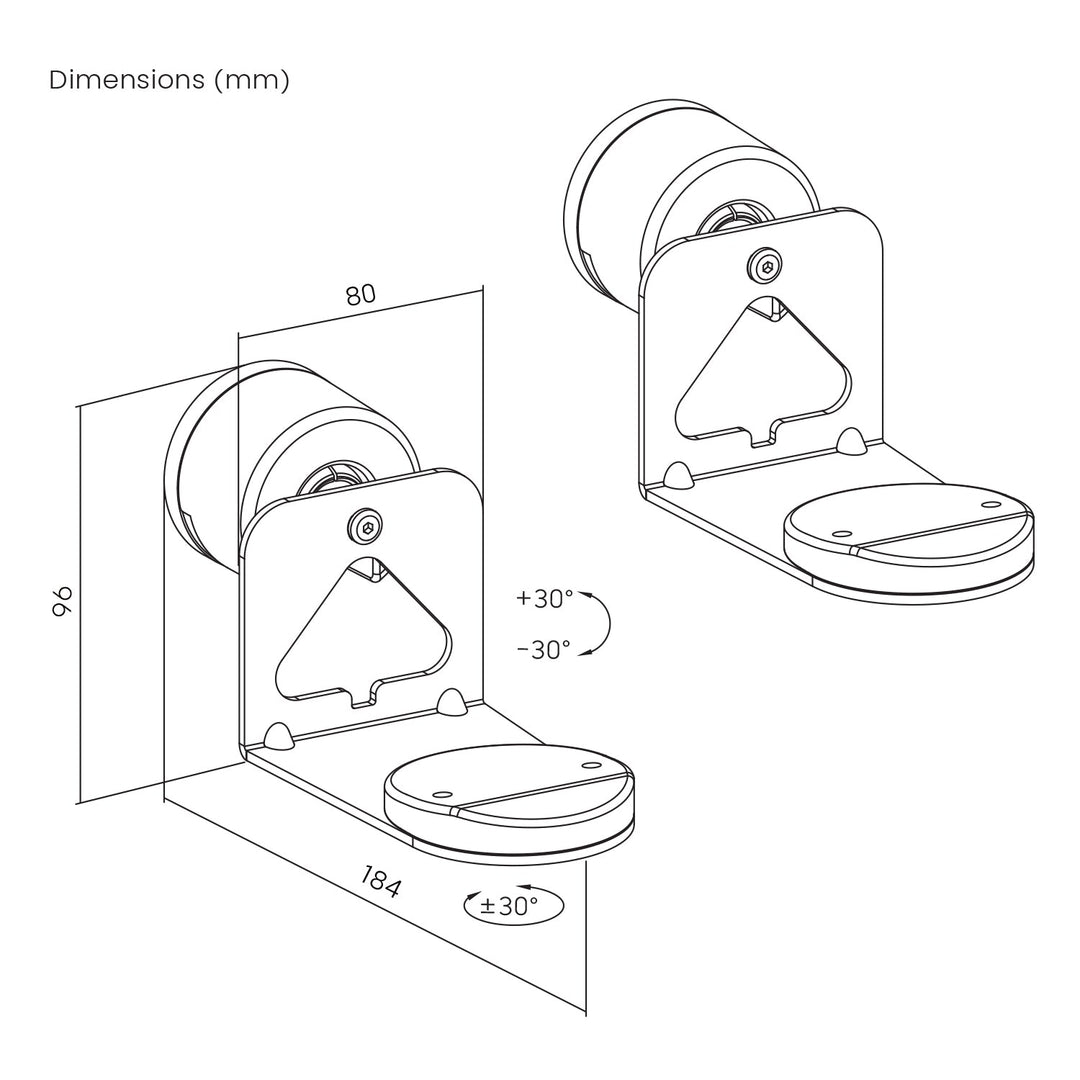 Wall mount for Sonos Maclean speaker, Sonos Era 100 &amp; 300, MC-495 2 pieces