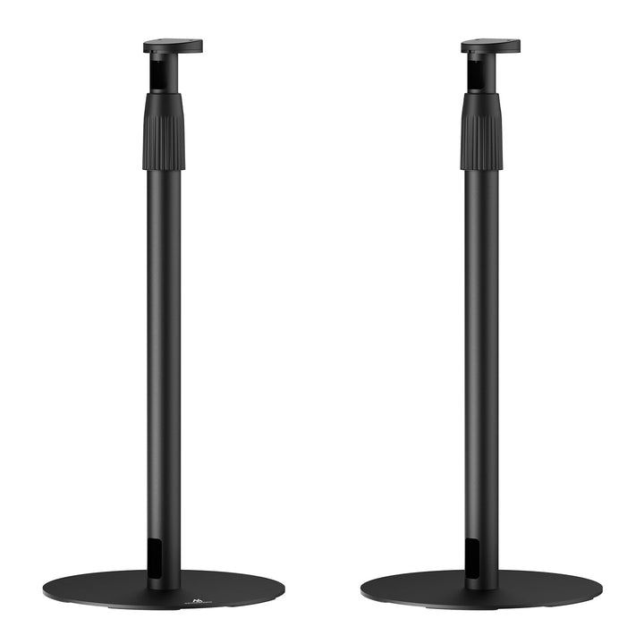 Maclean MC-496 Floor stand for Sonos Era 100 and 300 | Adjustable 682-1068 mm | Cable management and stable base | Set of 2 black tripods | Stylish and safe design