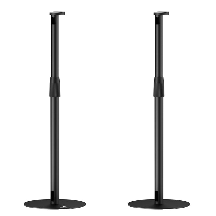 Maclean MC-496 Floor stand for Sonos Era 100 and 300 | Adjustable 682-1068 mm | Cable management and stable base | Set of 2 black tripods | Stylish and safe design