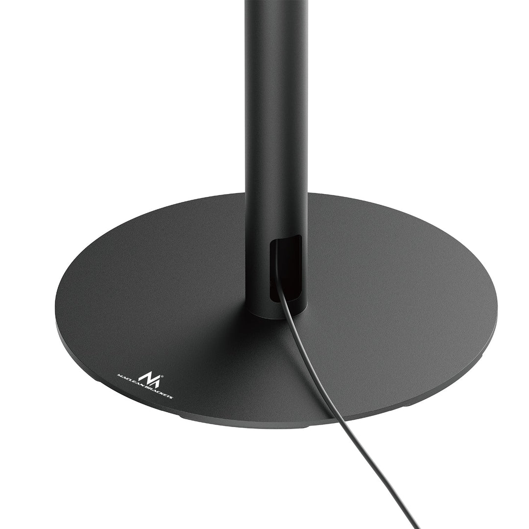 Maclean MC-496 Floor stand for Sonos Era 100 and 300 | Adjustable 682-1068 mm | Cable management and stable base | Set of 2 black tripods | Stylish and safe design