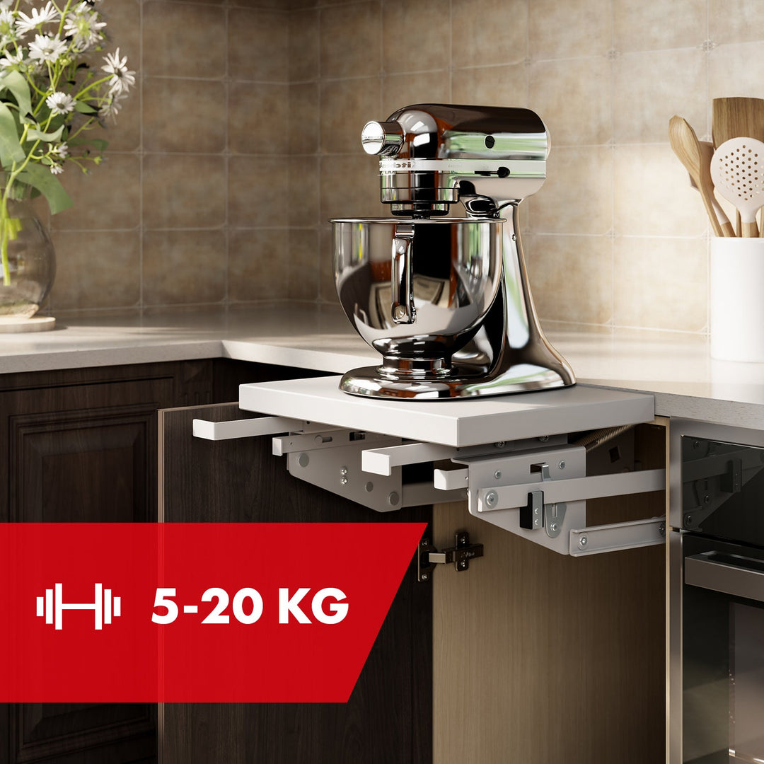 Maclean MC-497 Elevator, built-in extendable kitchen shelf 5-20kg. 820x168x106mm