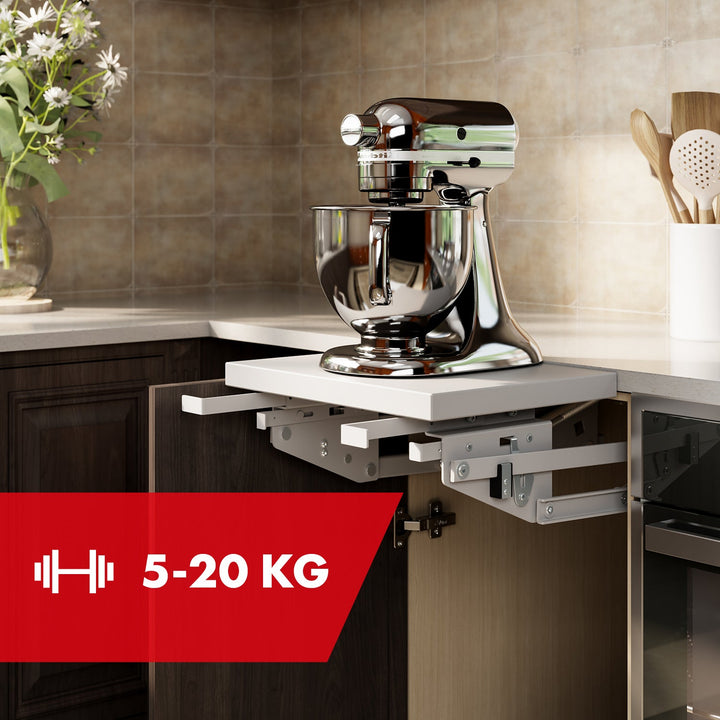 Maclean MC-497 Elevator, built-in extendable kitchen shelf 5-20kg. 820x168x106mm