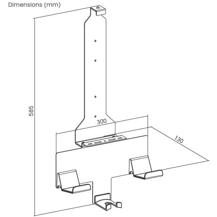 Wall mount stand white for Playstation 5 console with pad holder, 10kg max, NanoRS RS181