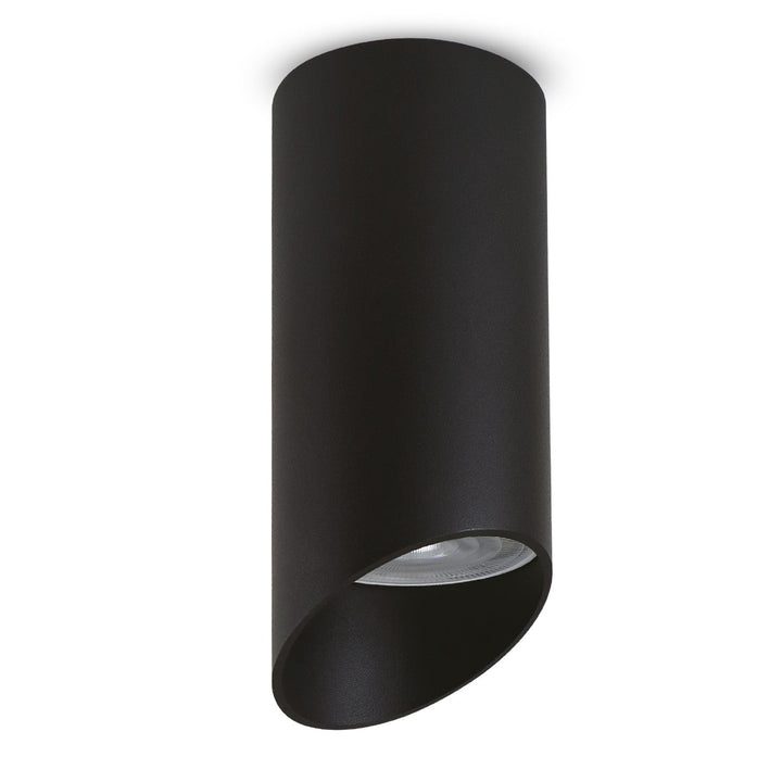 Maclean surface-mounted luminaire / tube, spot, round, aluminum, GU10, 55x130mm, black color, MCE360 B