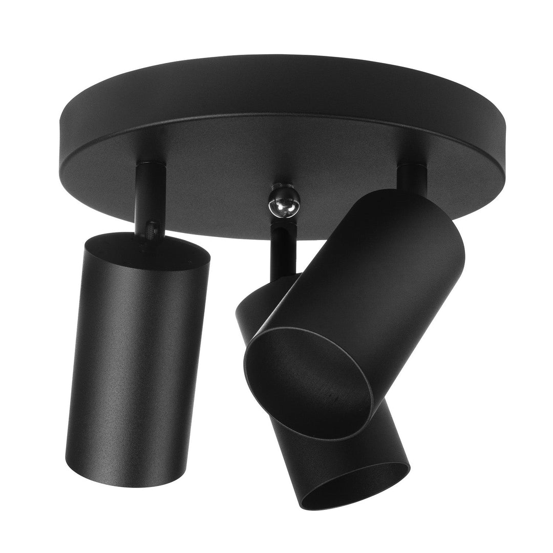 Maclean ceiling lamp, spot, movable, aluminum, 3xGU10, 55x100mm, matte black color, MCE362 B