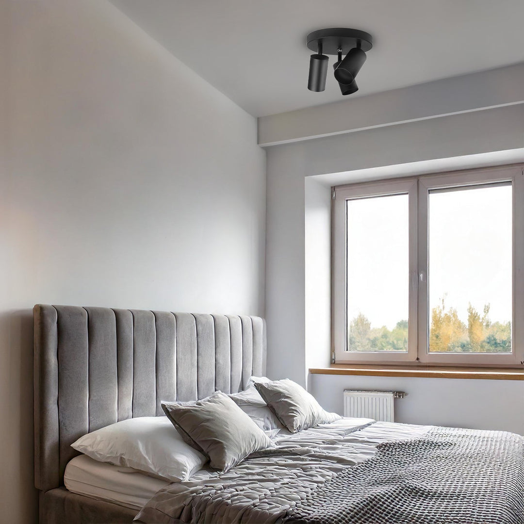 Maclean ceiling lamp, spot, movable, aluminum, 3xGU10, 55x100mm, matte black color, MCE362 B