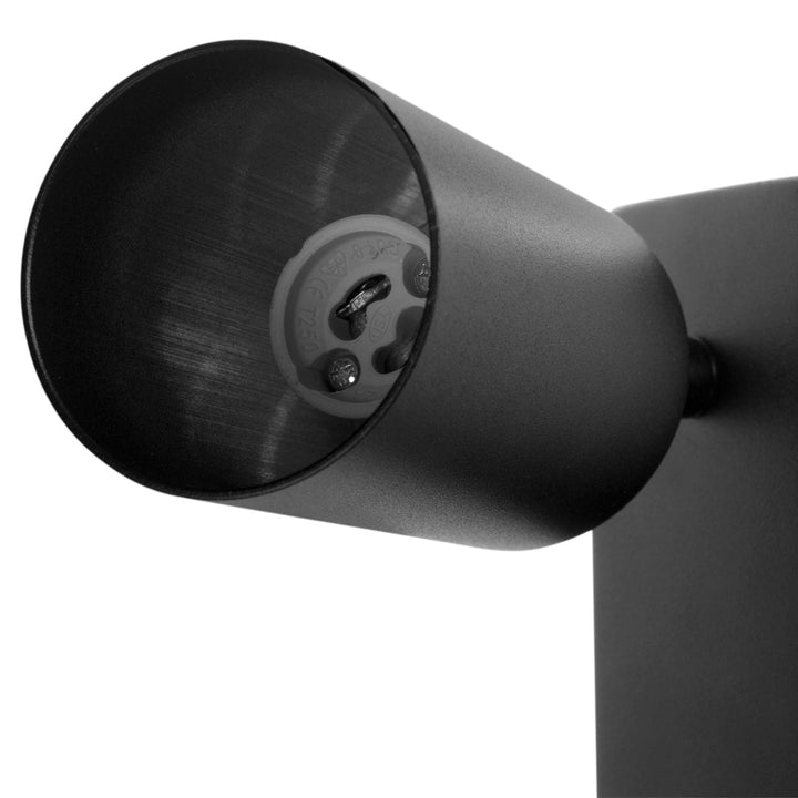 Maclean wall lamp / wall light, spot, round, GU10, with switch, 55x100mm, black color, MCE369 B