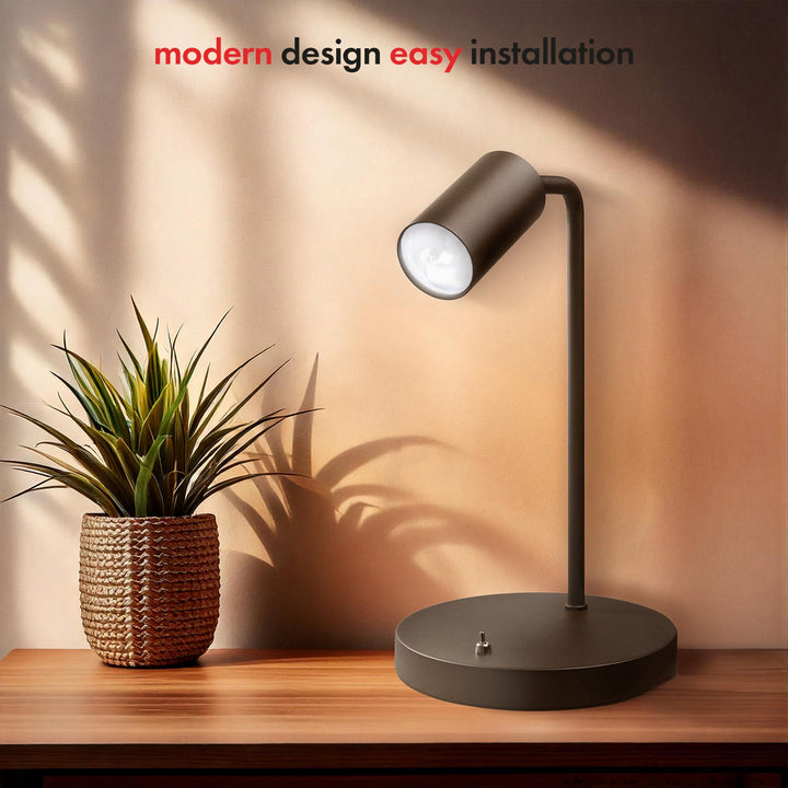 GU10 spot desk lamp with on/off switch black 55x90mm