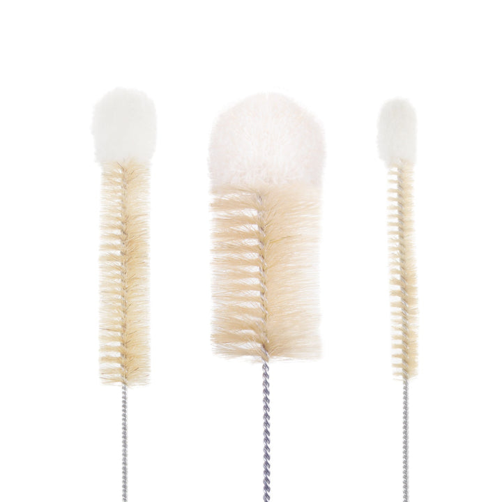 Starmann bottle brush set, natural bristles, cotton, 3-piece Set 10mm 20mm 50mm galvanized wire
