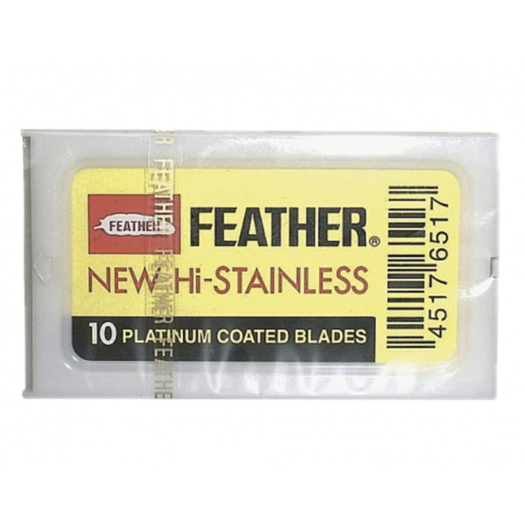 Feather razor blades, stainless steel, 10 pieces, yellow, 81-s